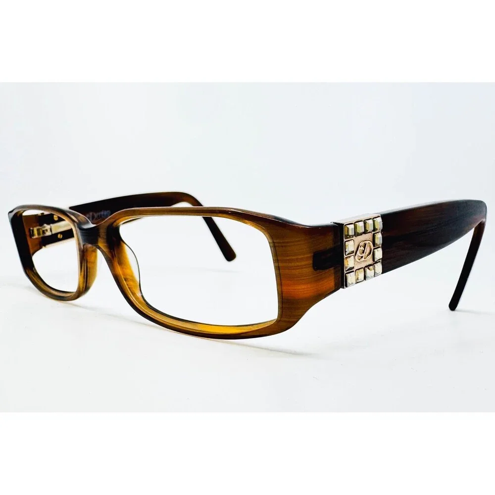 Dereon Eyeglasses Womens Brown Rectangle Frames 53-17-135
